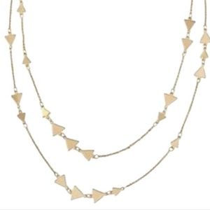 Stella and Dot Gold Alexia Tone Triangle Necklace